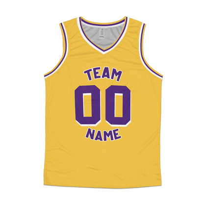 Custom Team Yellow Basketball Jersey