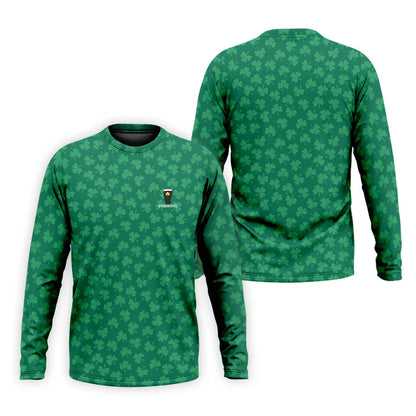 Vitamin G Shamrock Pattern Golf And Beer Green Golf Shirt