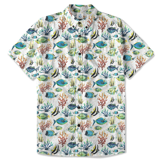Ocean Animal Aloha Hawaiian Shirt, Sea Life Button Up Hawaii Shirt