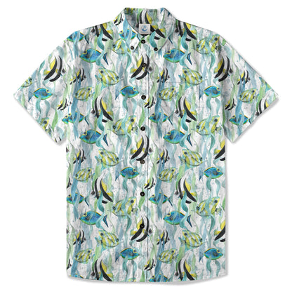Ocean Animal Aloha Hawaiian Shirt, Sea Life Beach Button Up Hawaii Shirt