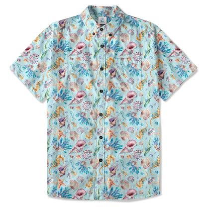 Ocean Animals Aloha Theme Hawaiian Shirt, Summer Vibes Button Down Hawaii Shirt