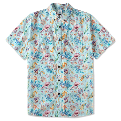 Ocean Animals Aloha Theme Hawaiian Shirt, Summer Vibes Button Down Hawaii Shirt