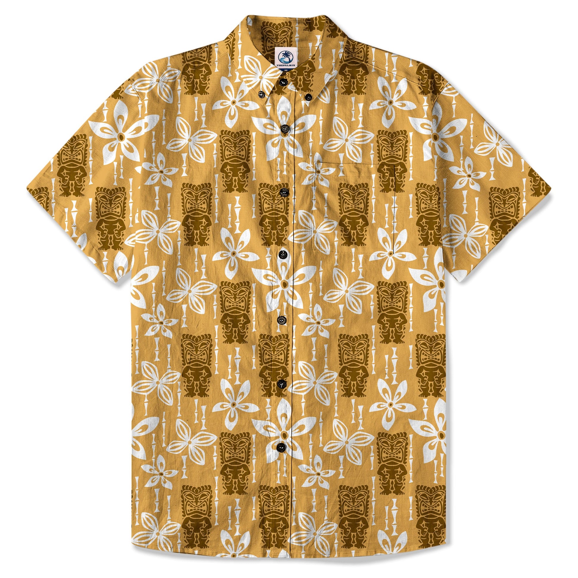 Tiki Hibiscus Flowers Hawaii Shirt
