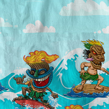 Tiki Mask Aloha Hawaii Shirt, Surfing Tiki Beach Hawaiian Shirt
