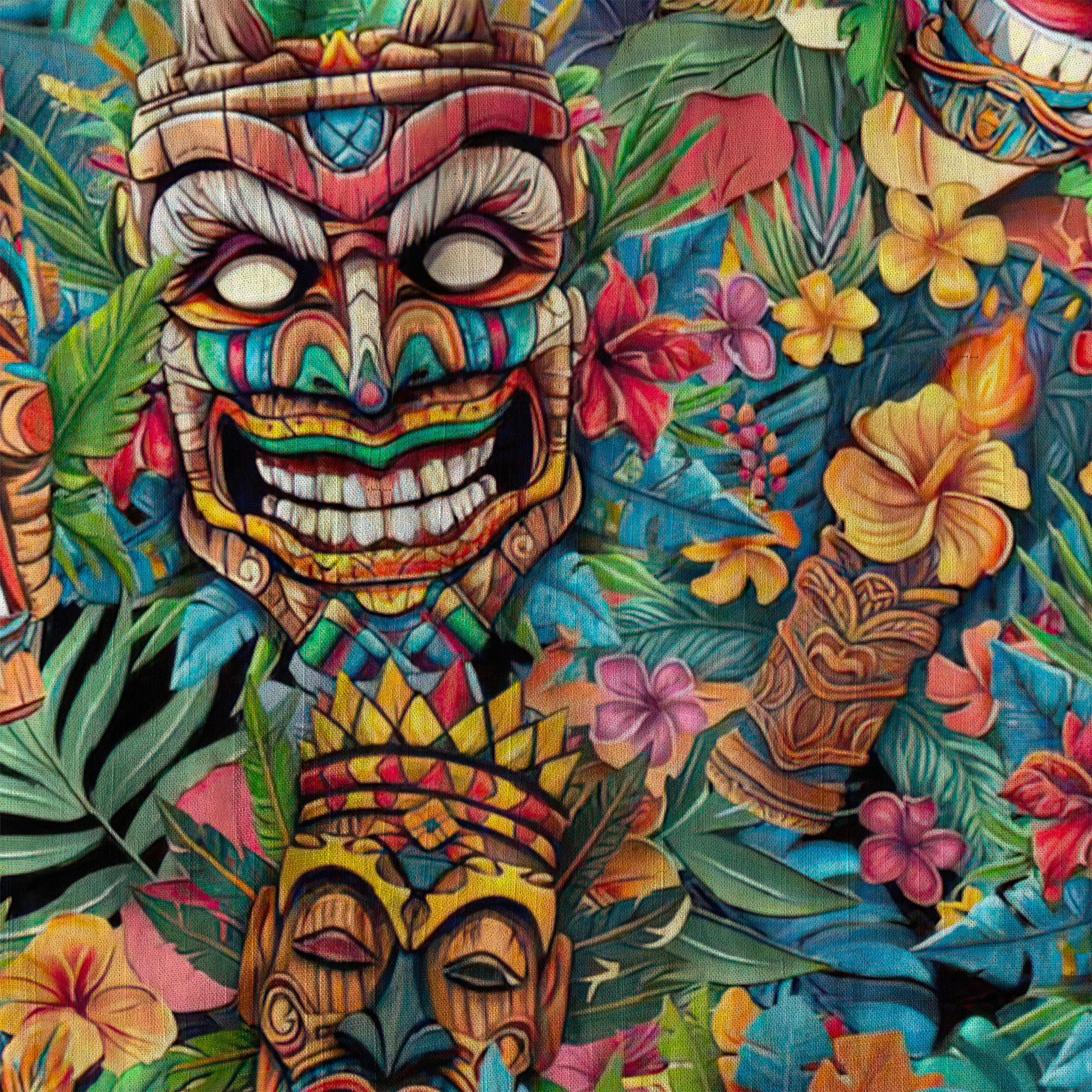 Colorful Tiki Hawaiian Shirt, Summer Vibes Aloha Hawaii Shirt
