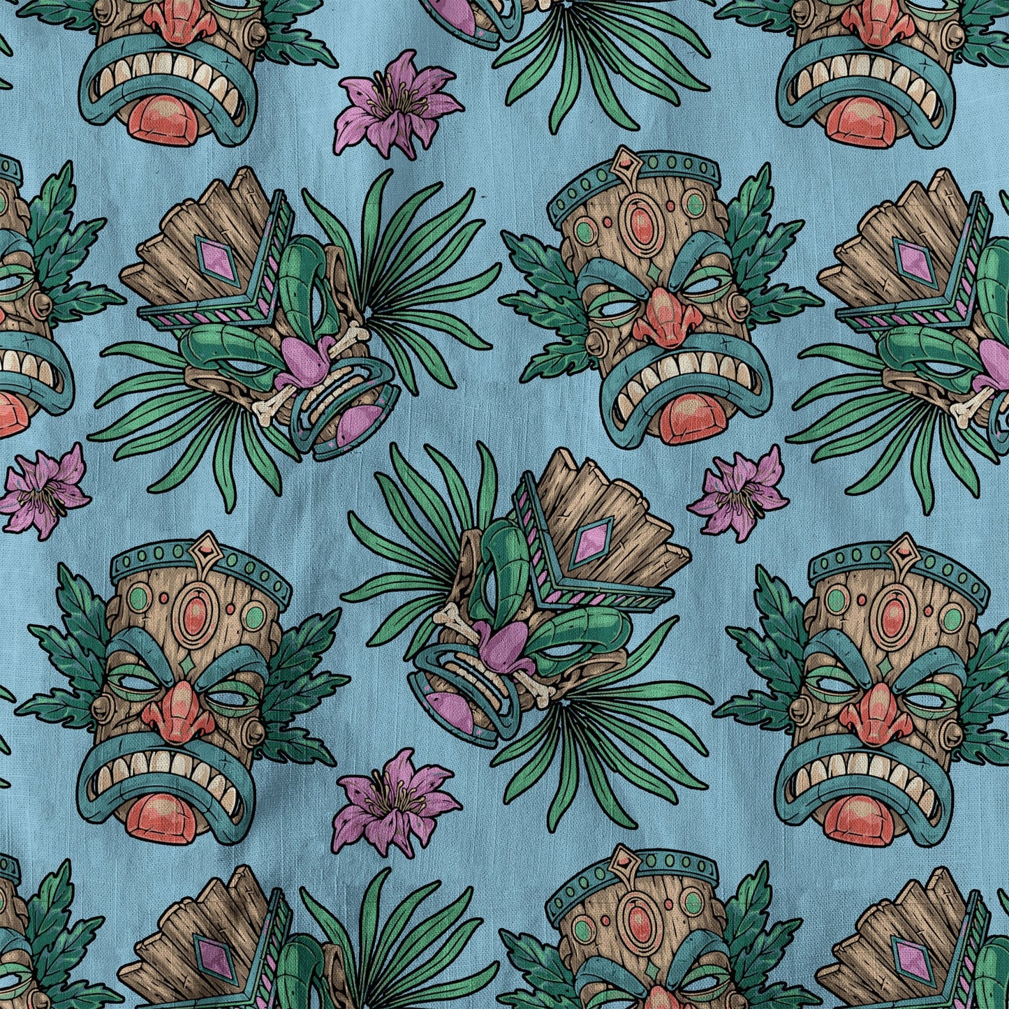 Tribal Tiki Hawaiian Shirt, Summer Vibes Aloha Hawaii Shirt