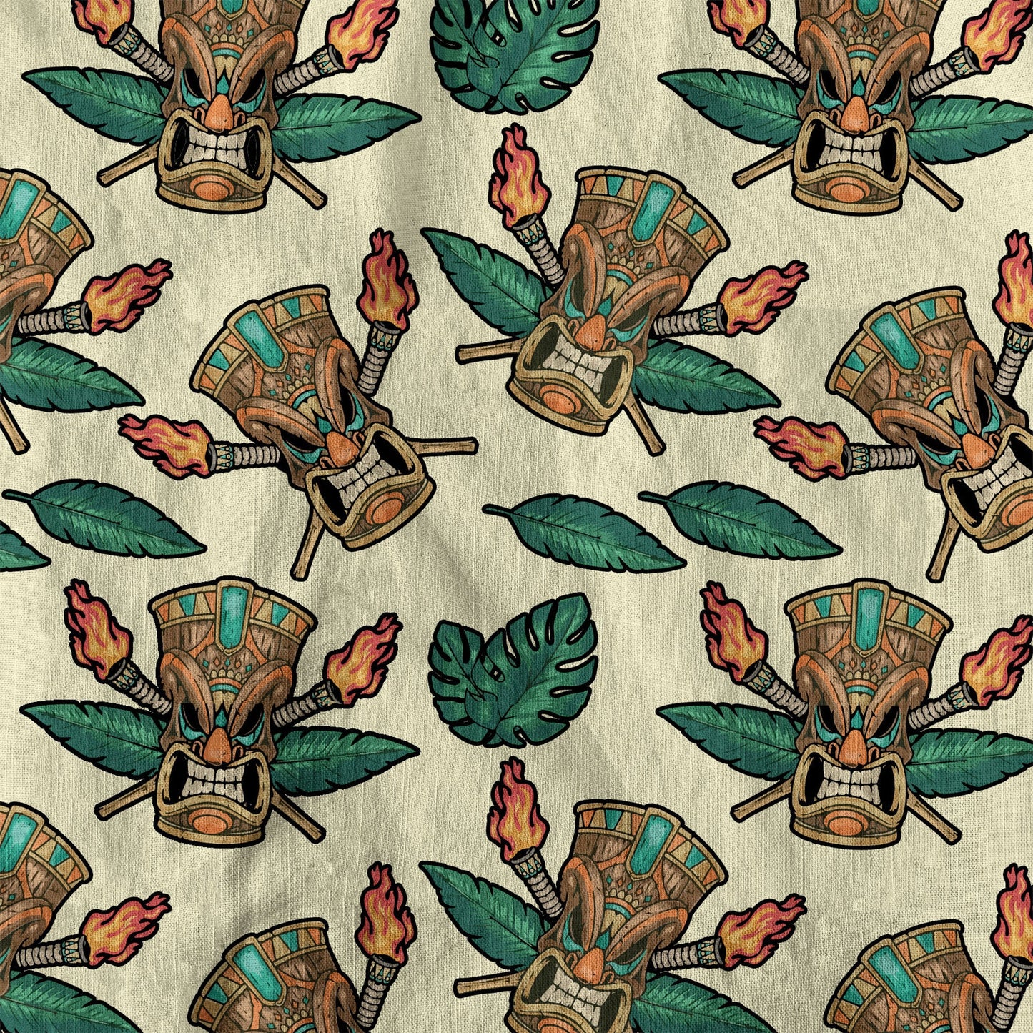 Tribal Tiki Hawaiian Shirt, Tiki Flowers Aloha Hawaii Shirt