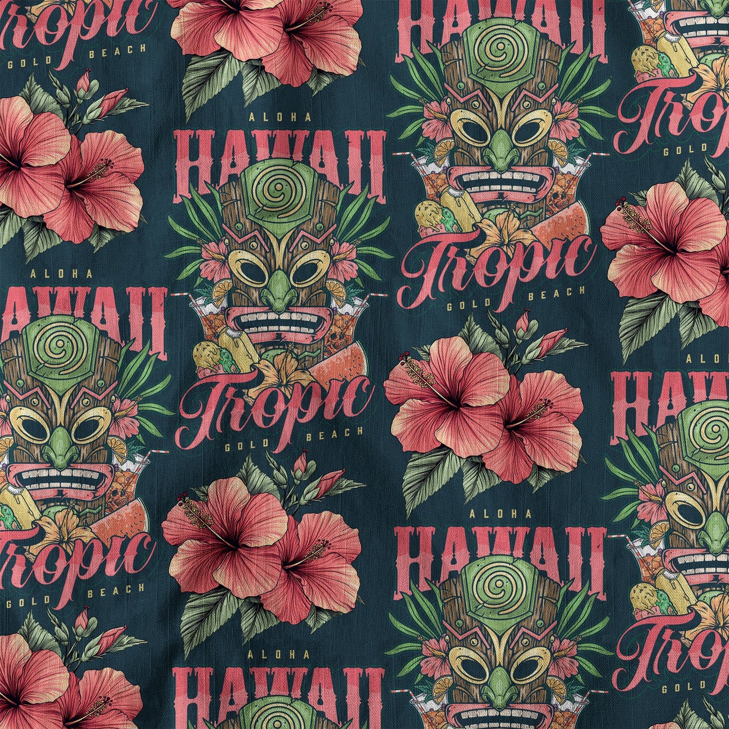 Tiki Hawaii Tropic Hawaiian Shirt