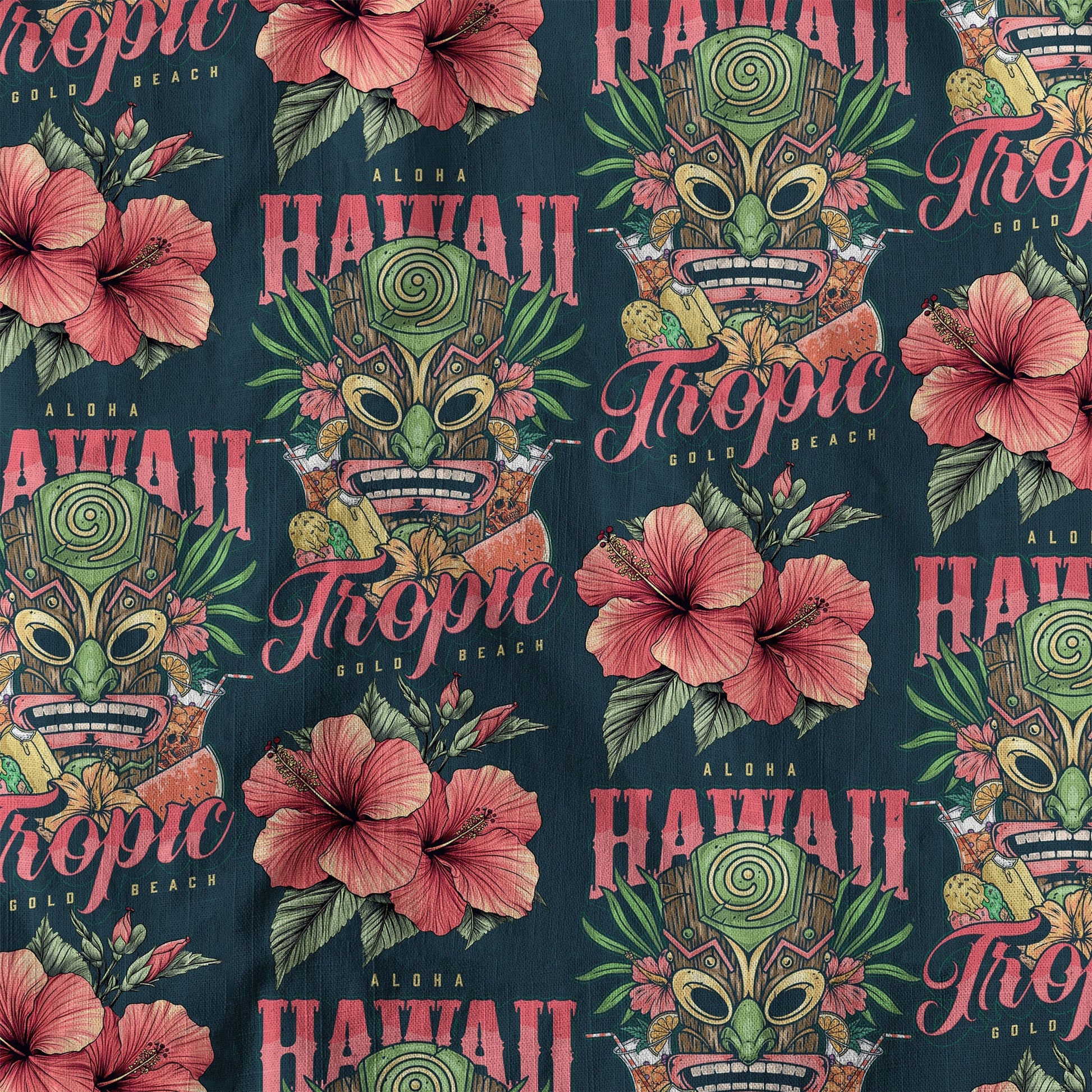 Tiki Hawaii Tropic Hawaiian Shirt