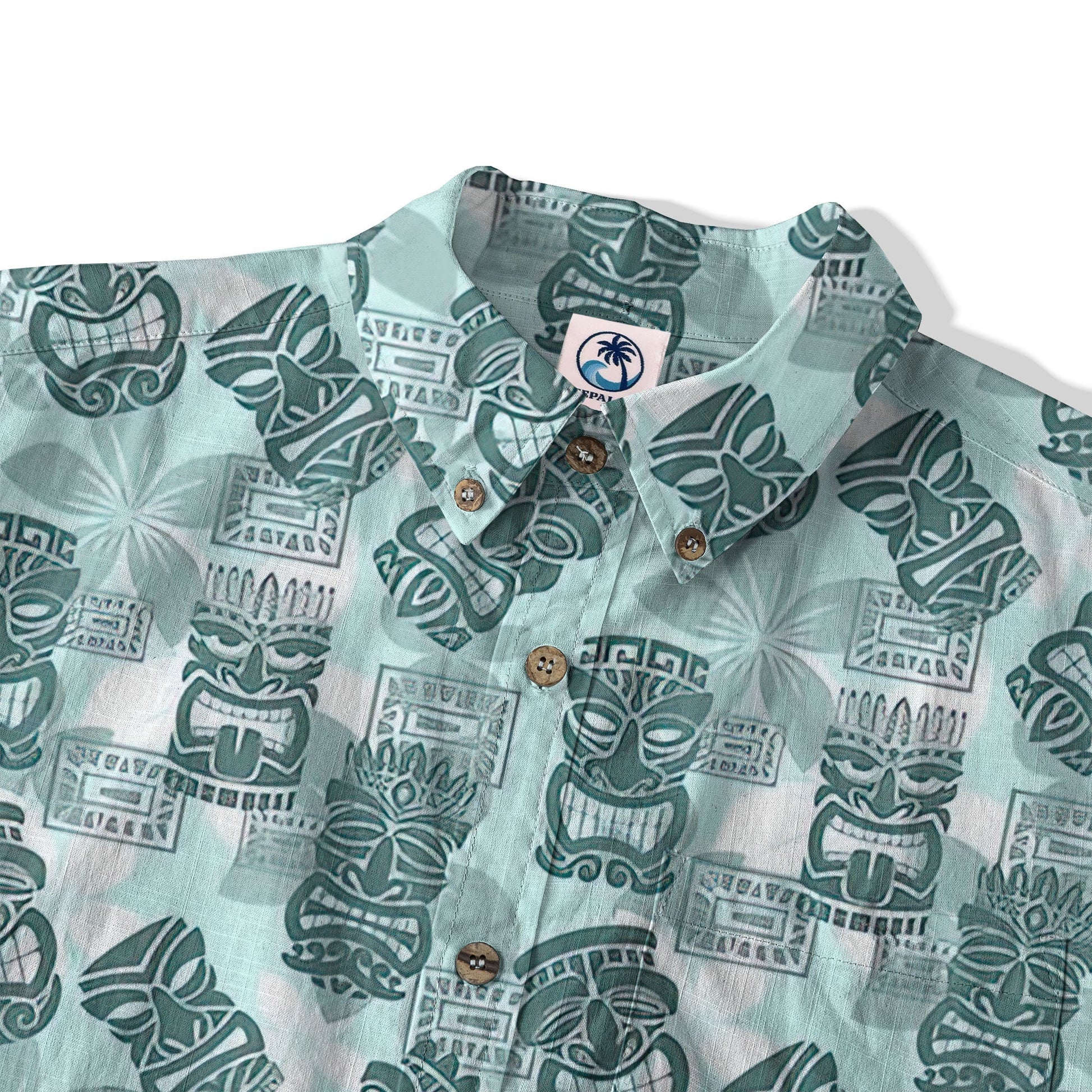 Colorful Tiki Hawaiian Shirt, Tribal Tiki Hibiscus Hawaiian Shirt