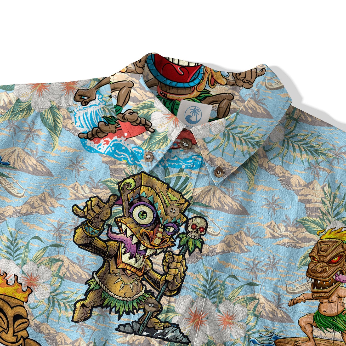 Tiki Mask Aloha Hawaii Shirt, Tiki Mask Summer Vibes Hawaiian Shirt