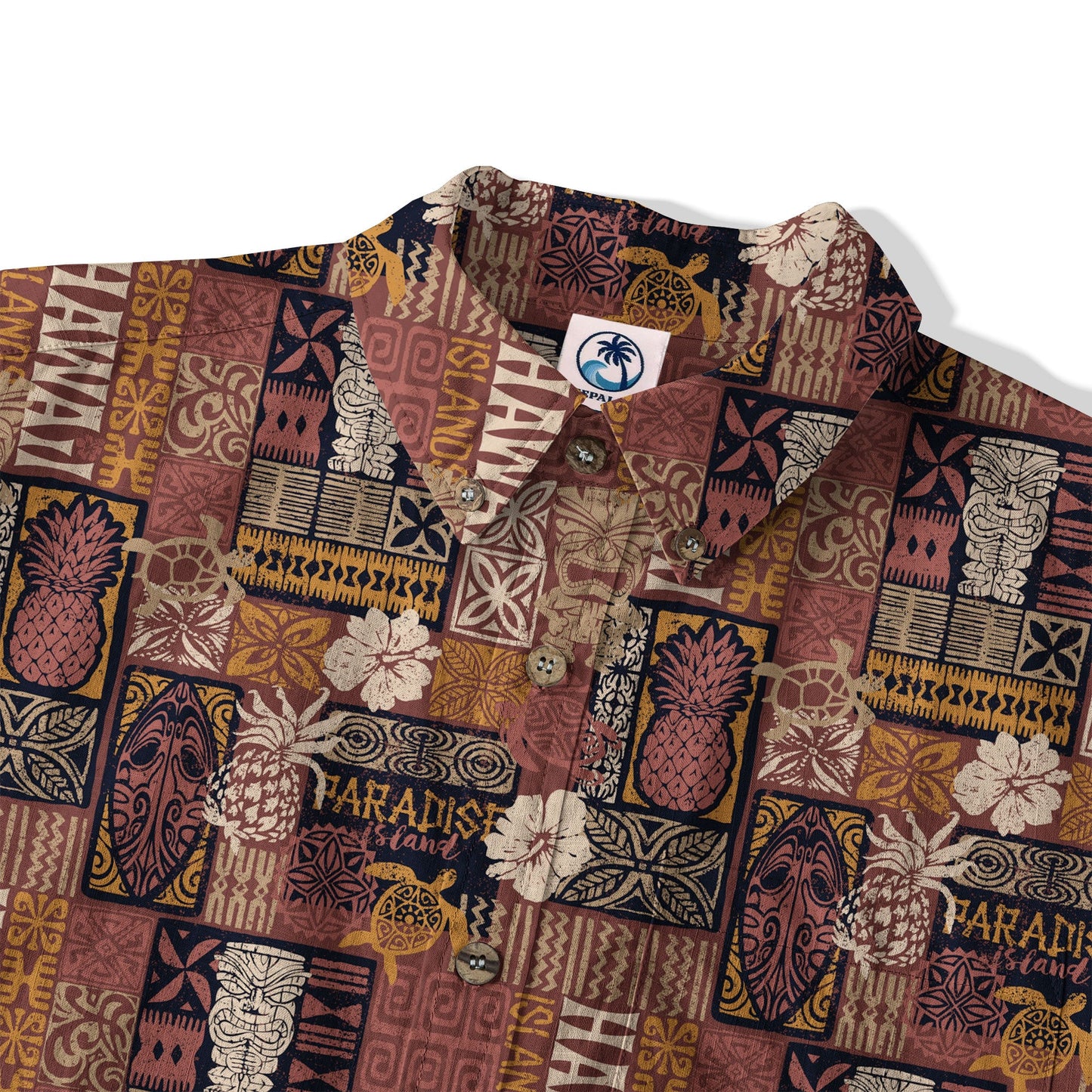 Tribal Tiki Hawaiian Style Tribal Motif Hawaii Shirt