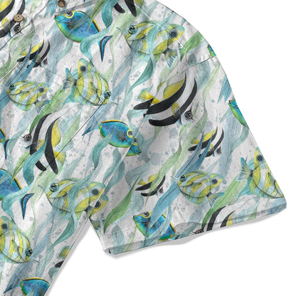 Ocean Animal Aloha Hawaiian Shirt, Sea Life Beach Button Up Hawaii Shirt