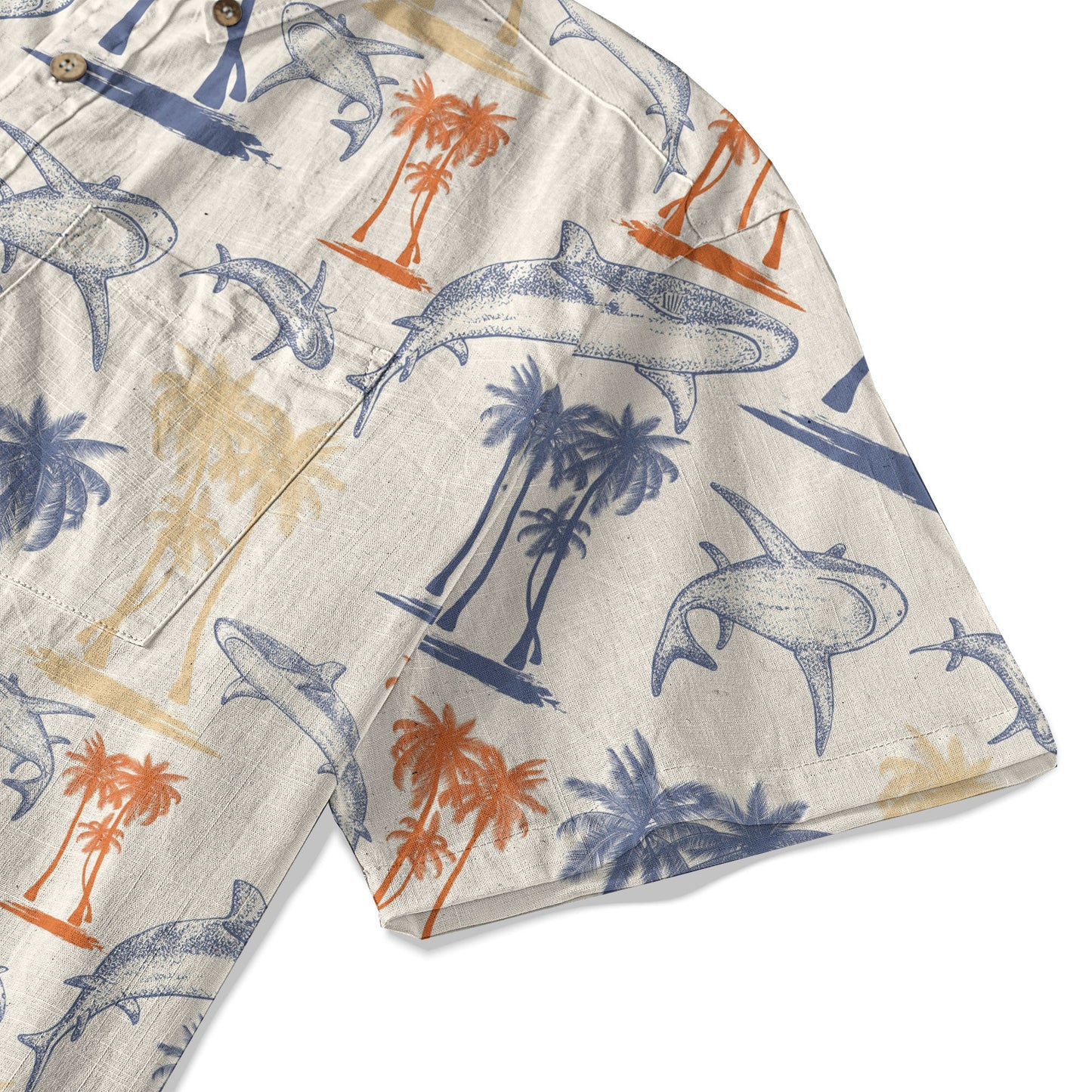 Sharks and Palms Islands Hawaiian Shirt, Ocean Animals Hawaii Shirt