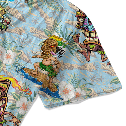 Tiki Mask Aloha Hawaii Shirt, Tiki Mask Summer Vibes Hawaiian Shirt