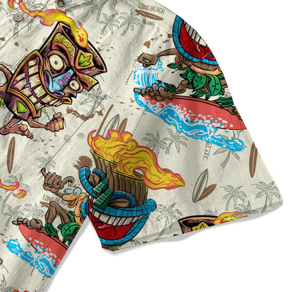 Tiki Mask Aloha Hawaii Shirt, Tiki Mask Ocean Hawaiian Shirt