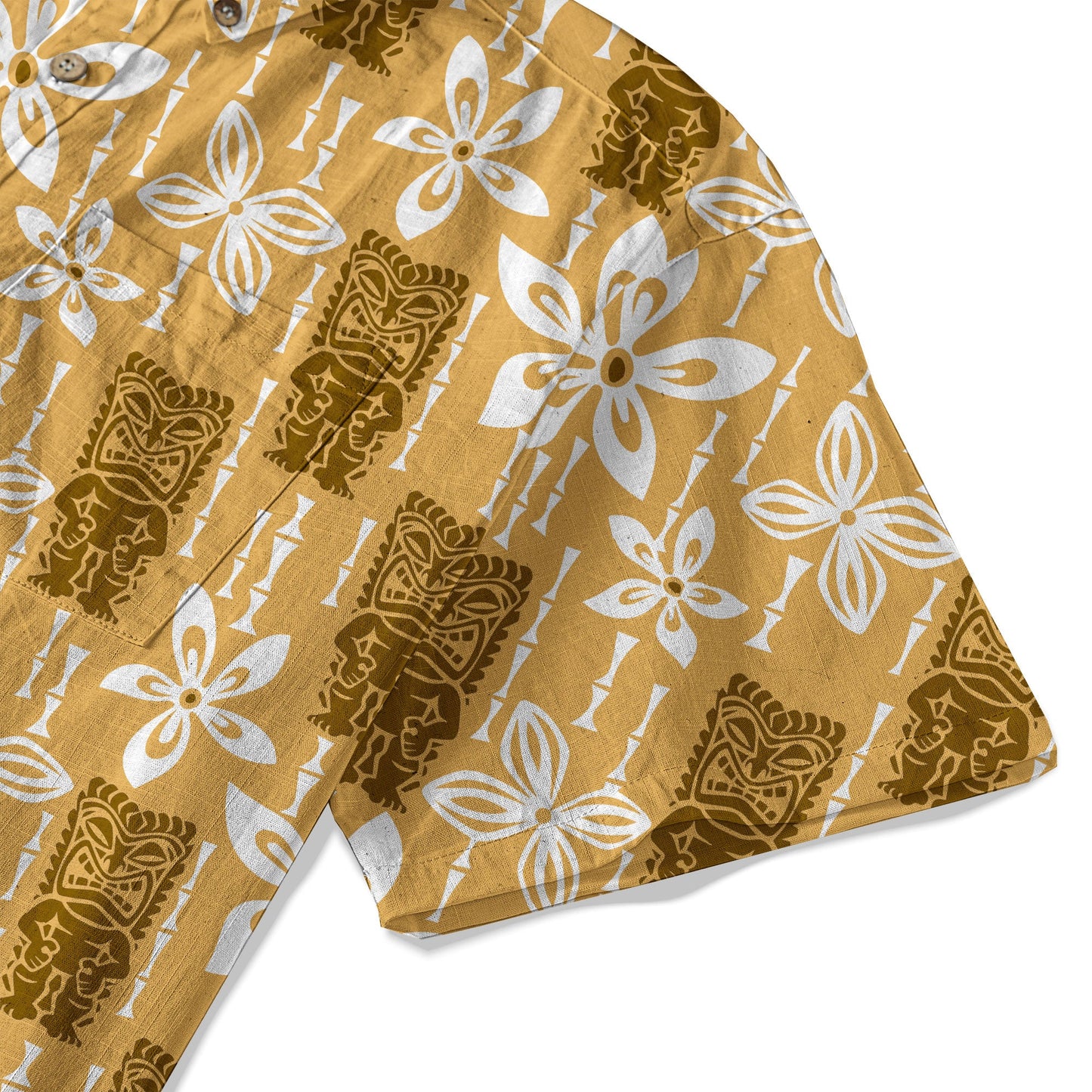 Tiki Hibiscus Flowers Hawaii Shirt