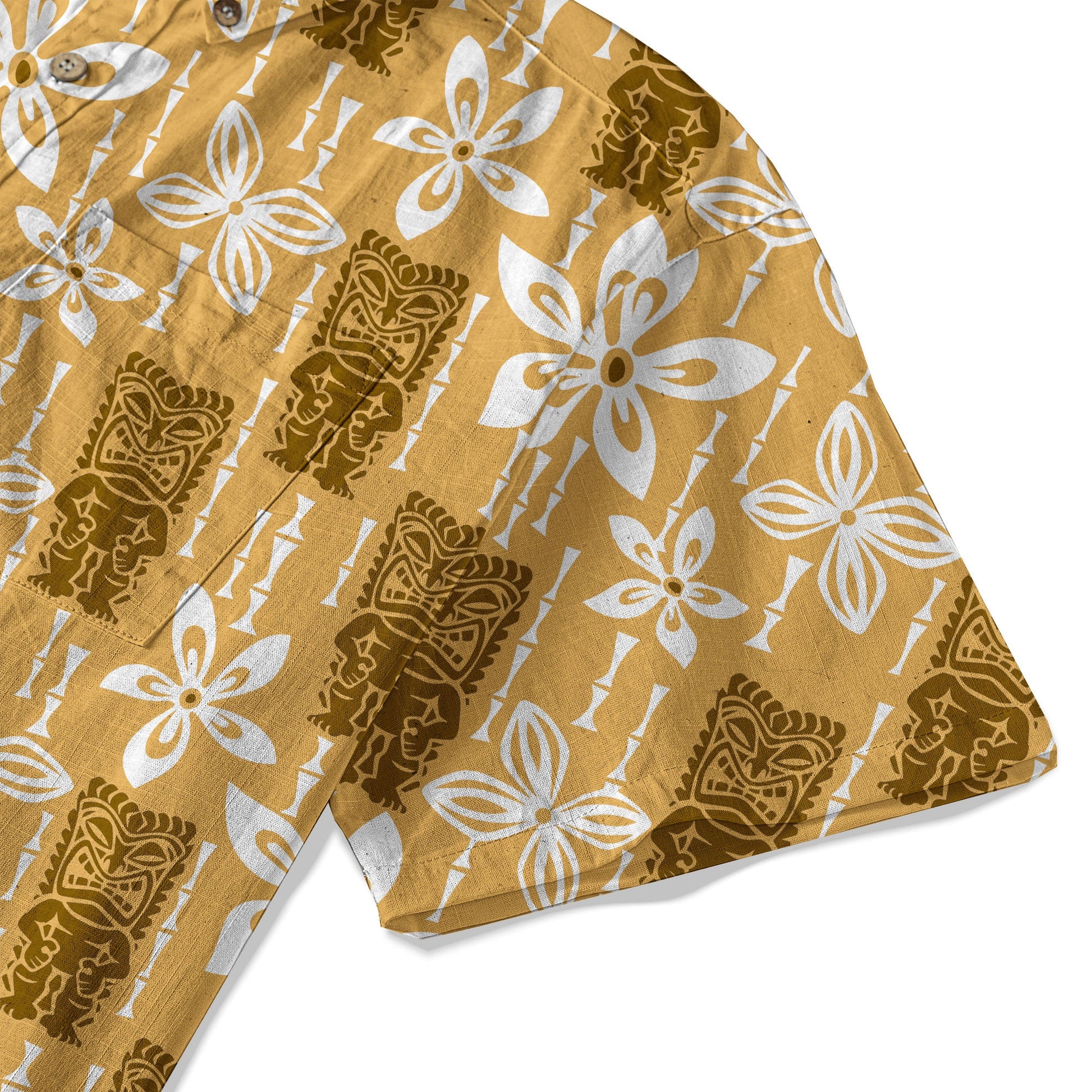 Tiki Hibiscus Flowers Hawaii Shirt