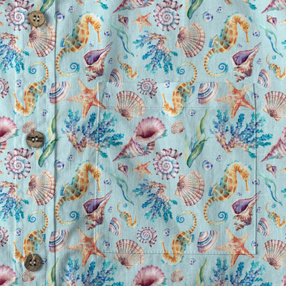 Ocean Animals Aloha Theme Hawaiian Shirt, Summer Vibes Button Down Hawaii Shirt