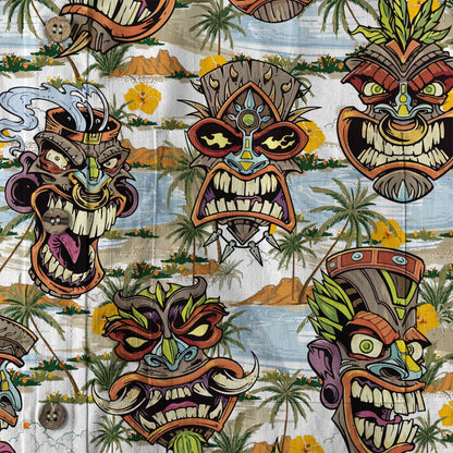 Tiki Mask Aloha Hawaii Shirt, Tiki Mask Ocean Hawaiian Shirt