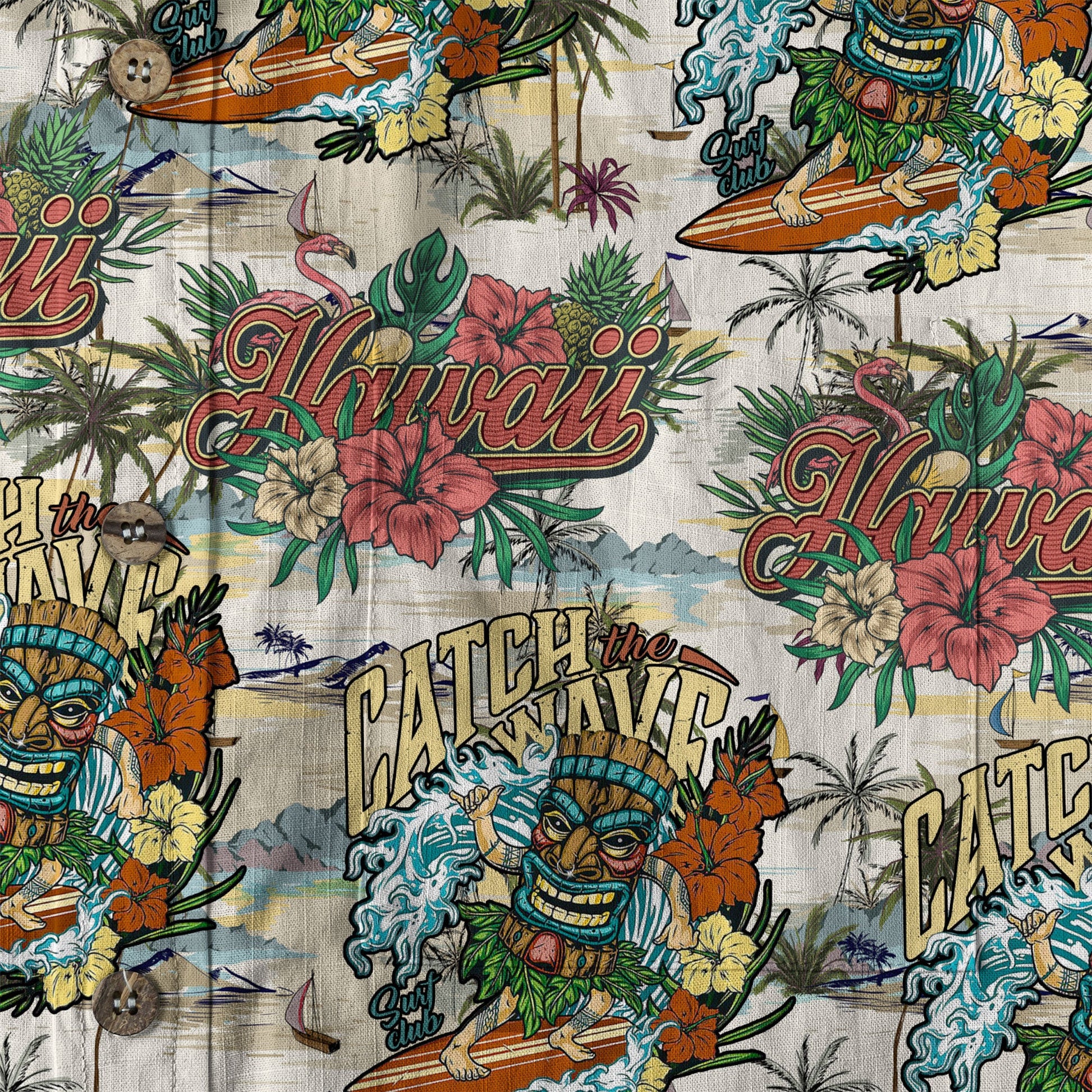 Tiki Mask Aloha Hawaii Shirt, Tiki Mask Long Island Beach Hawaiian Shirt