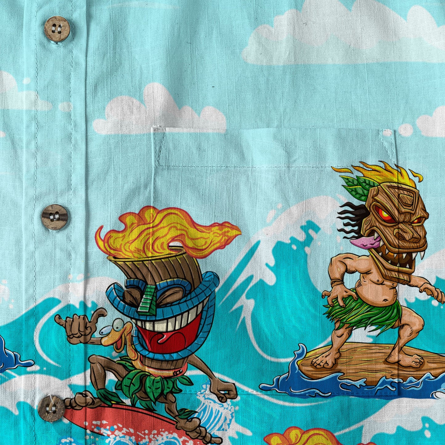 Tiki Mask Aloha Hawaii Shirt, Surfing Tiki Beach Hawaiian Shirt