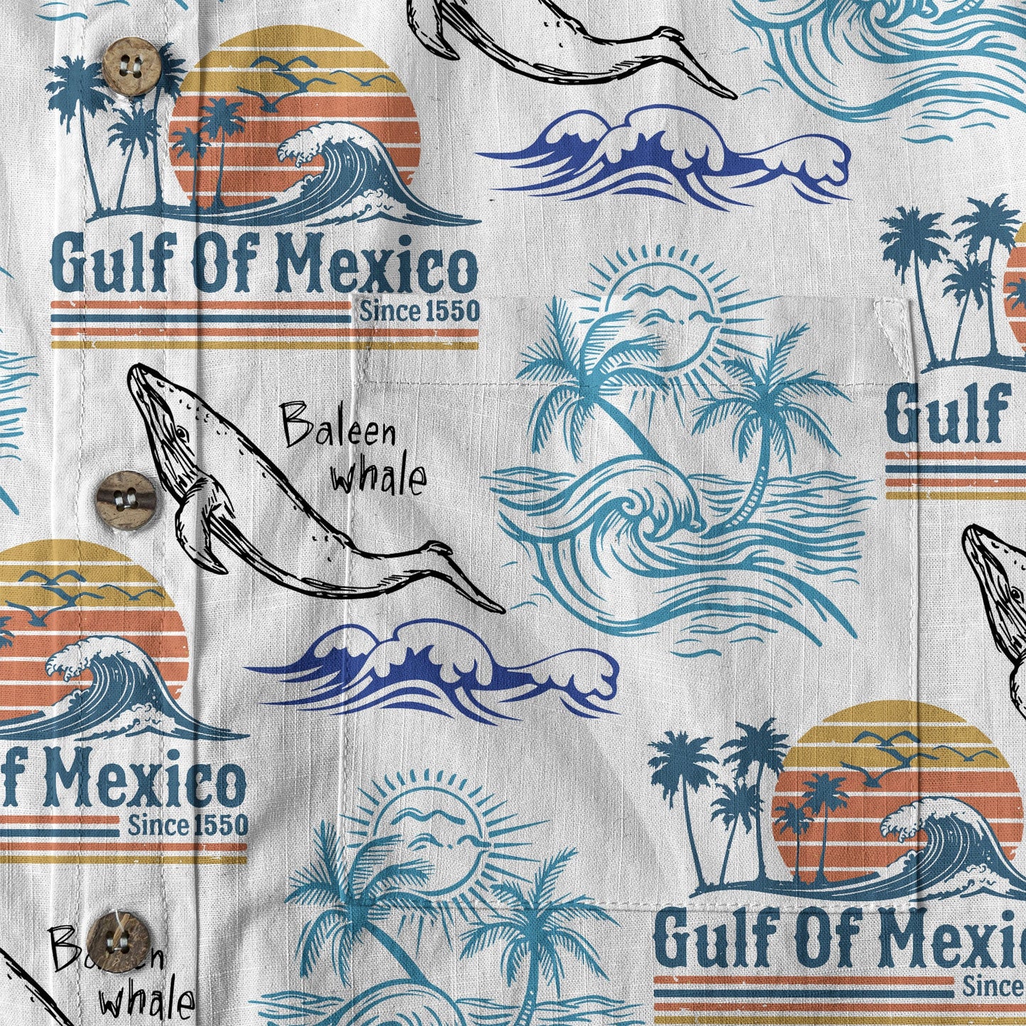 The Gulf Of Merico Est 2050 Hawaiian Shirt, Ocean Animals Hawaii Shirt