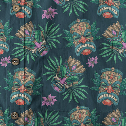 Tribal Tiki Hawaiian Shirt, Summer Vibes Aloha Hawaii Shirt