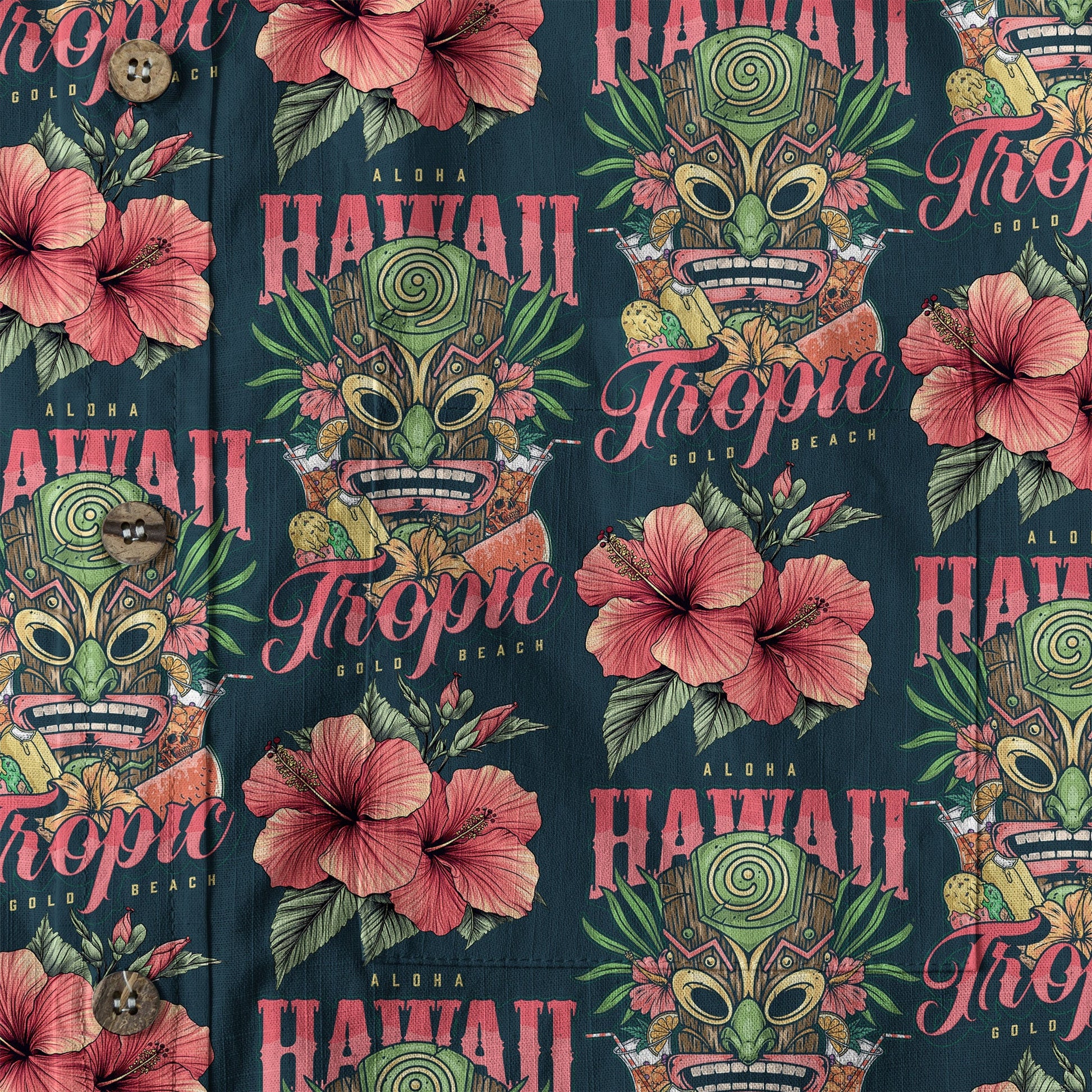 Tiki Hawaii Tropic Hawaiian Shirt