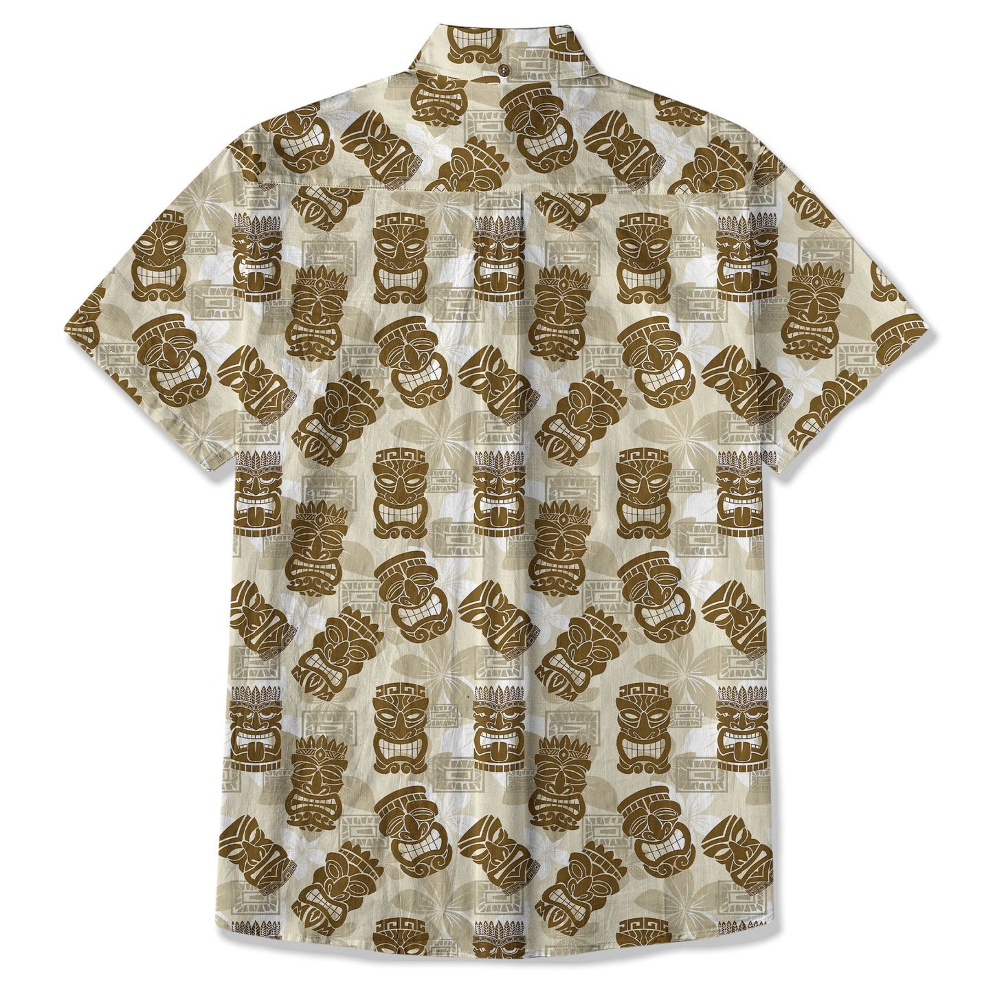 Colorful Tiki Hawaiian Shirt, Tribal Tiki Hibiscus Hawaiian Shirt