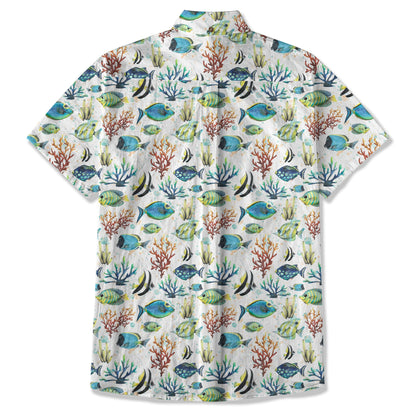 Ocean Animal Aloha Hawaiian Shirt, Sea Life Button Up Hawaii Shirt