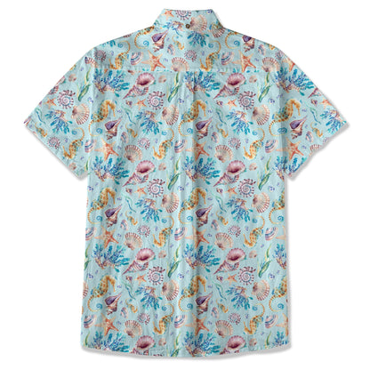 Ocean Animals Aloha Theme Hawaiian Shirt, Summer Vibes Button Down Hawaii Shirt