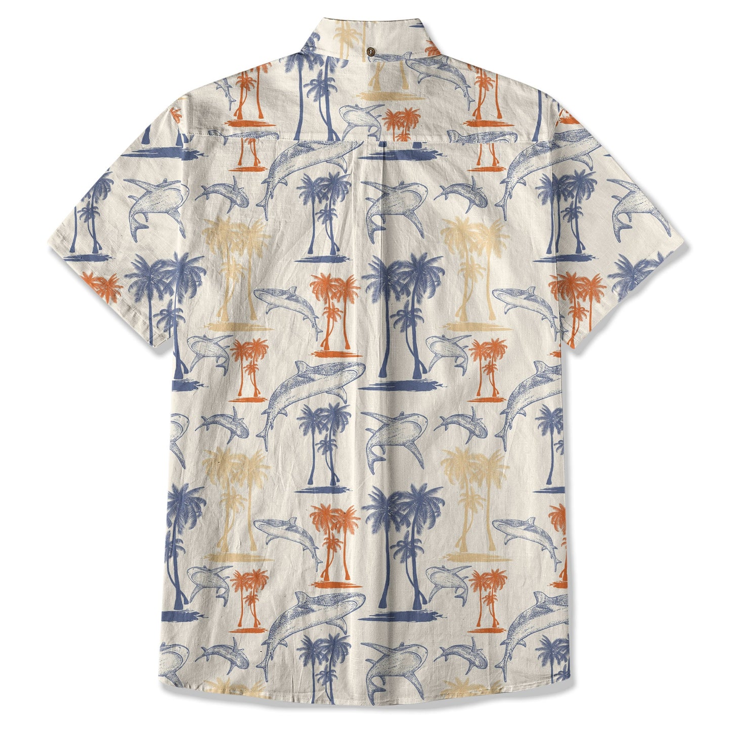 Sharks and Palms Islands Hawaiian Shirt, Ocean Animals Hawaii Shirt