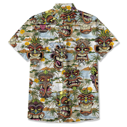 Tiki Mask Aloha Hawaii Shirt, Tiki Mask Ocean Hawaiian Shirt