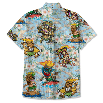 Tiki Mask Aloha Hawaii Shirt, Tiki Mask Summer Vibes Hawaiian Shirt