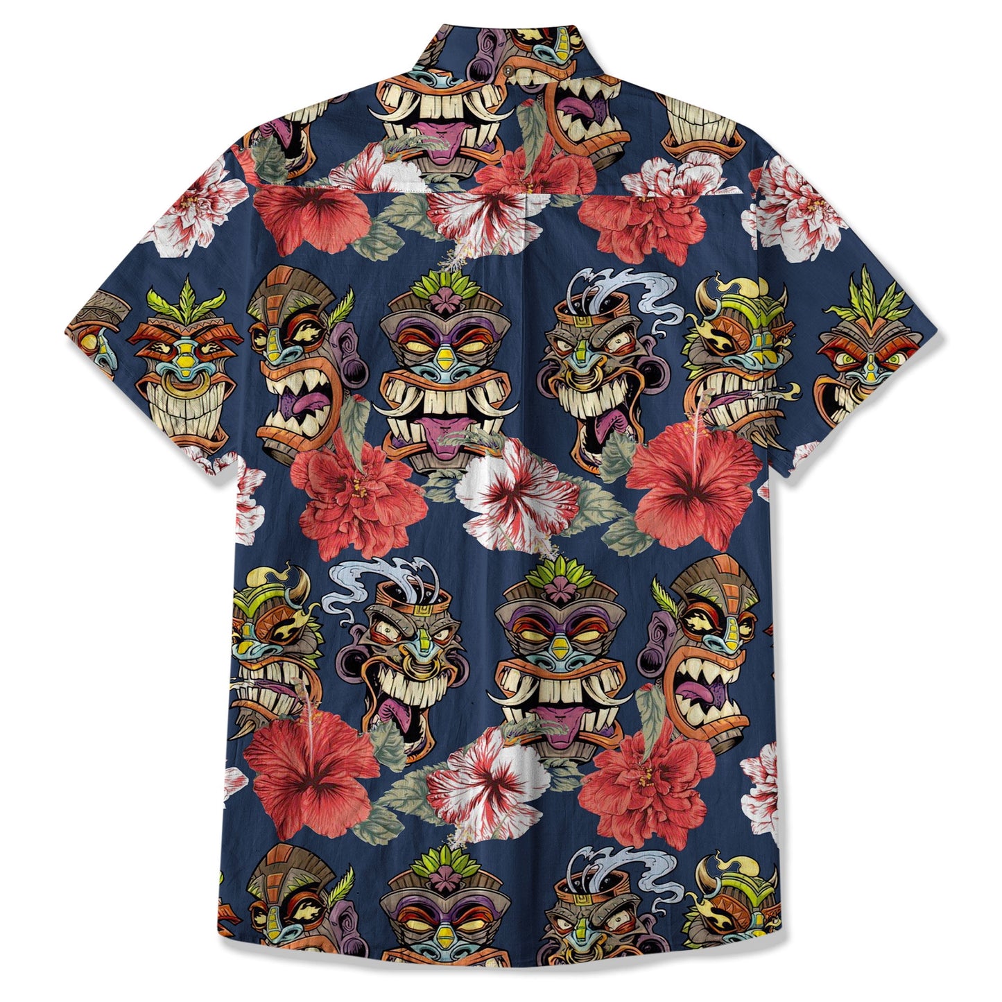 Hawaii Plumeria Lei Hawaiian Shirt, Tiki and Kakau Pattern
