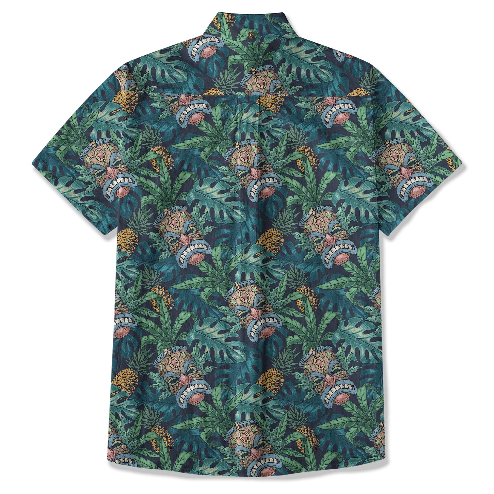 Polynesian Tiki Mask And Hibiscus Flowers Hawaiian Shirt