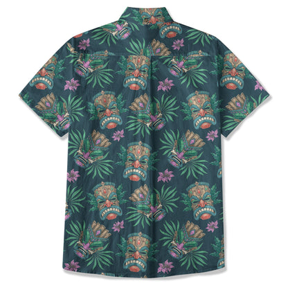 Tribal Tiki Hawaiian Shirt, Summer Vibes Aloha Hawaii Shirt
