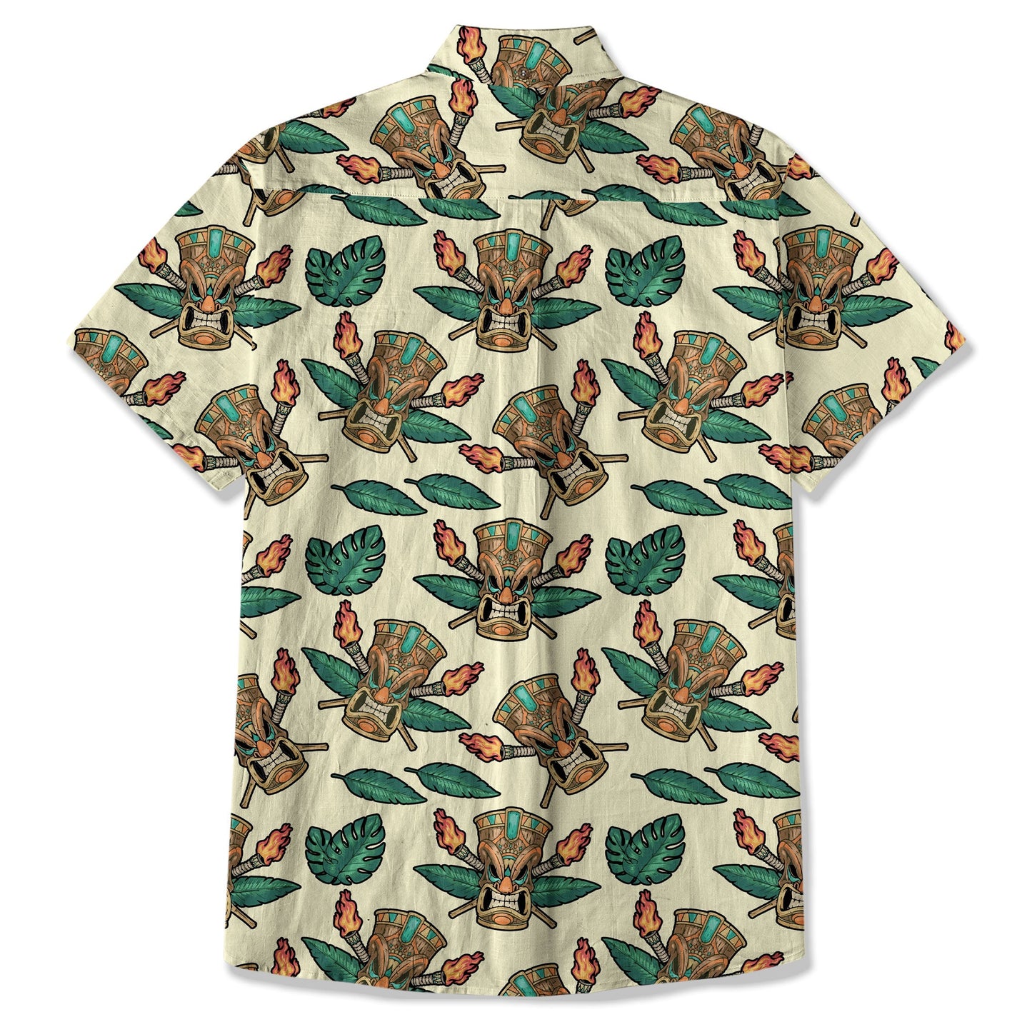 Tribal Tiki Hawaiian Shirt, Tiki Flowers Aloha Hawaii Shirt