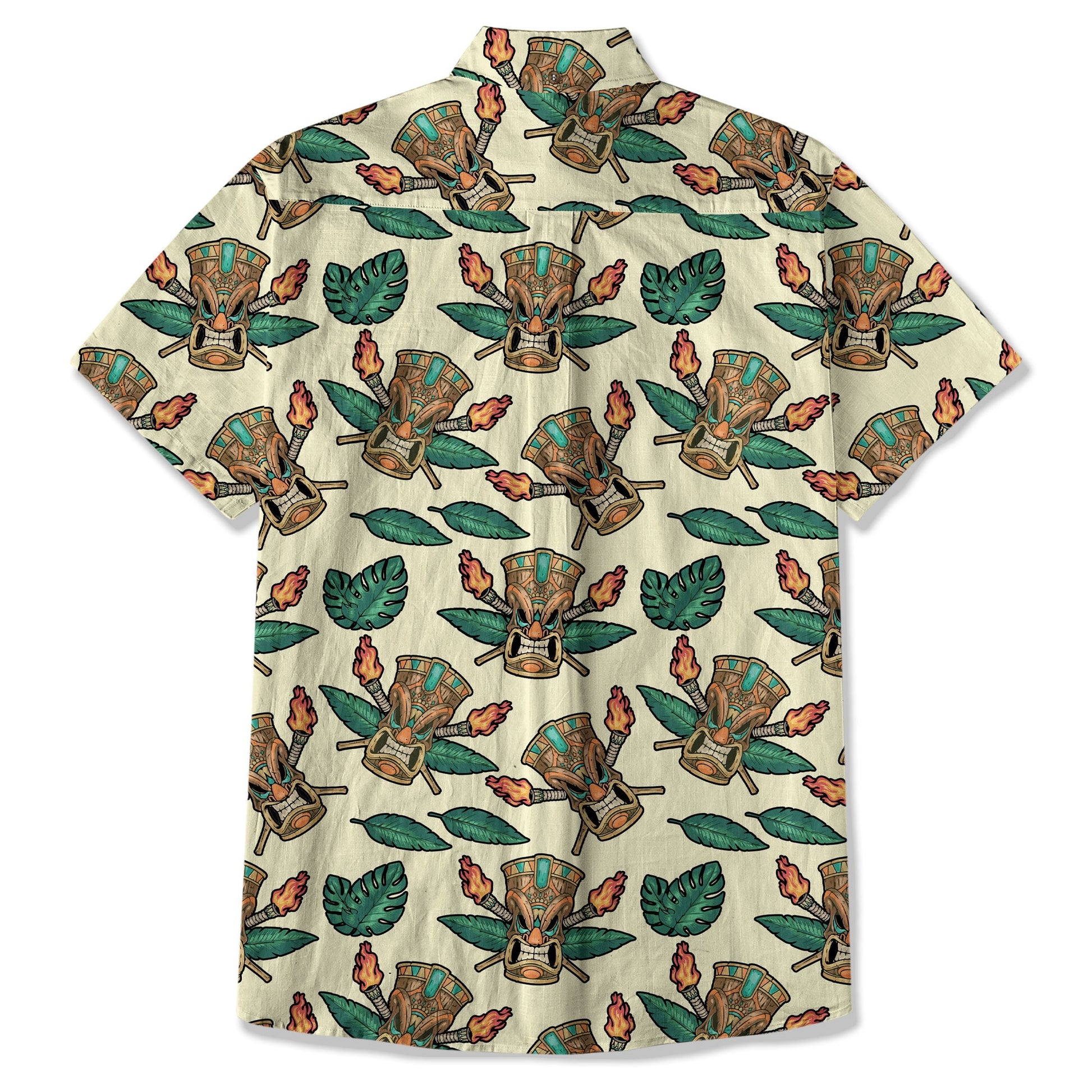 Tribal Tiki Hawaiian Shirt, Tiki Flowers Aloha Hawaii Shirt
