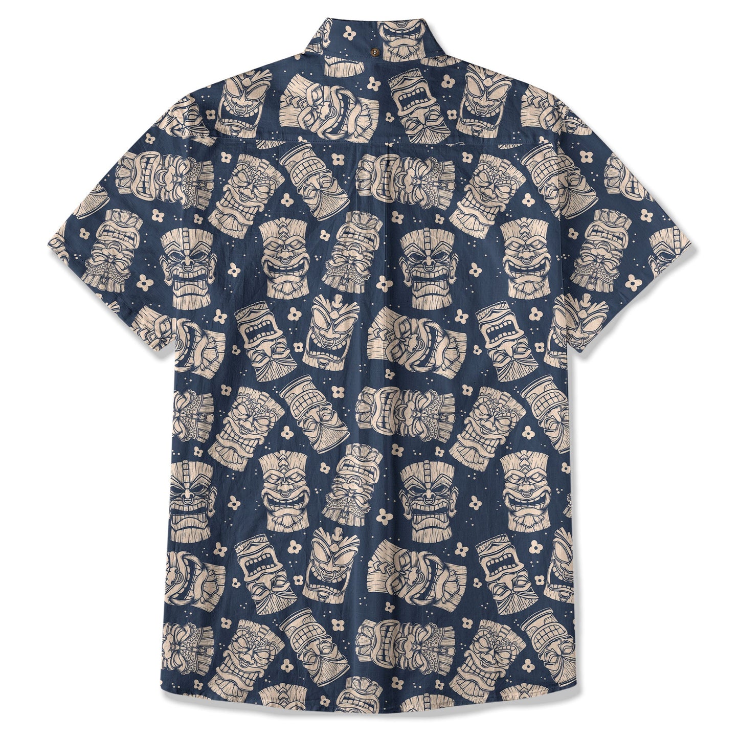 Tribal Tiki Hawaiian Shirt, Tiki Flowers Aloha Hawaii Shirt