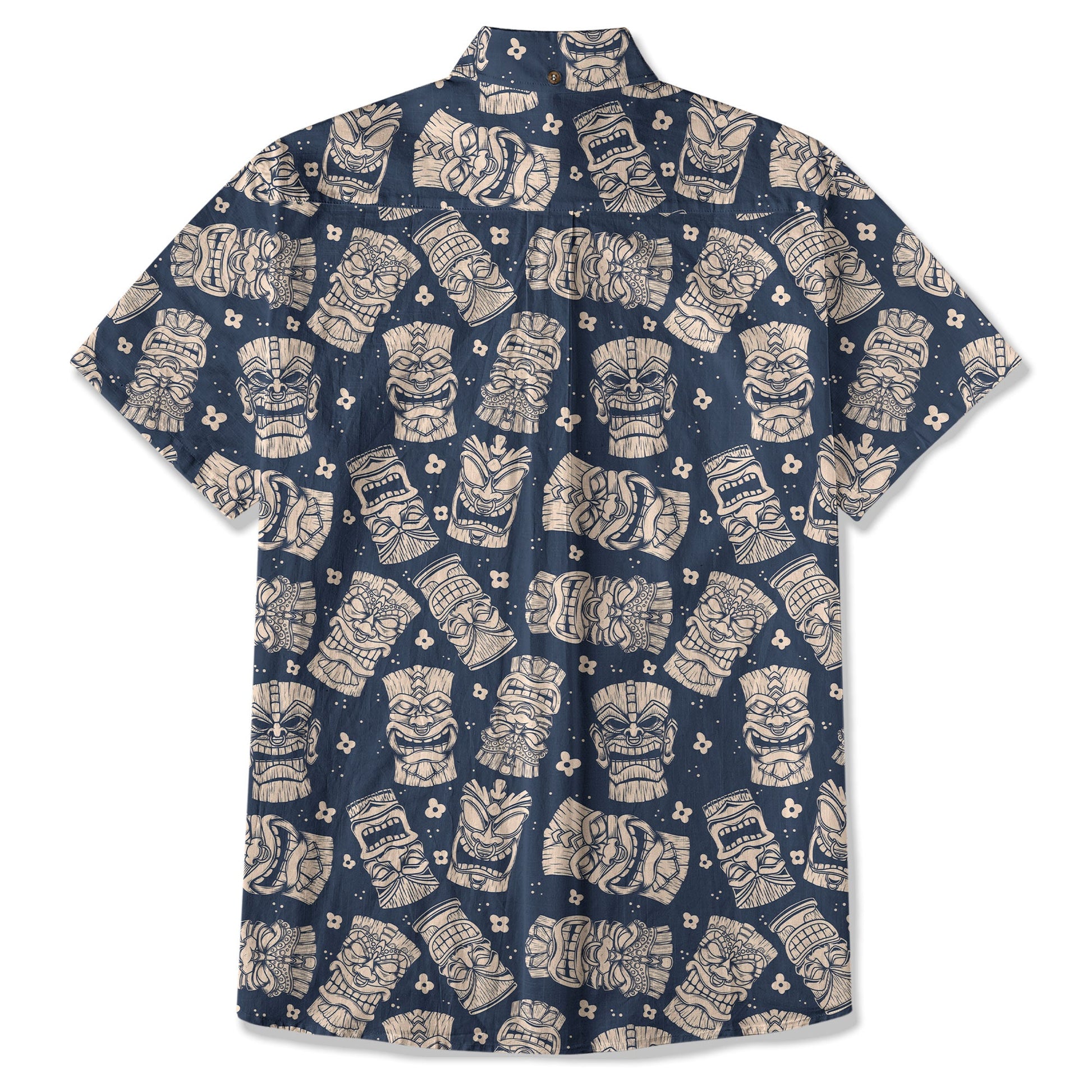 Tribal Tiki Hawaiian Shirt, Tiki Flowers Aloha Hawaii Shirt