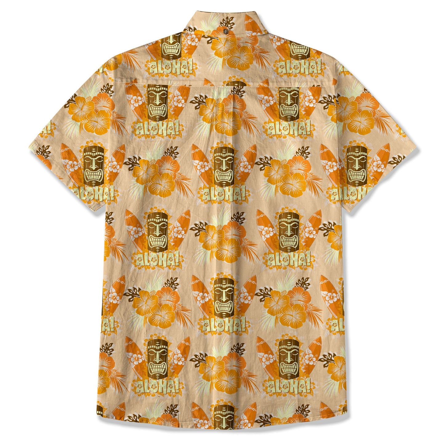 Tribal Tiki Hawaiian Shirt, Tiki Hibuscus Flowers Aloha Hawaii Shirt