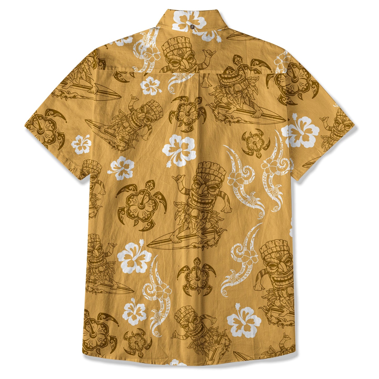 Tribal Tiki Mask Hawaii Shirt, Polynesian Hibiscus Flowers Shirt