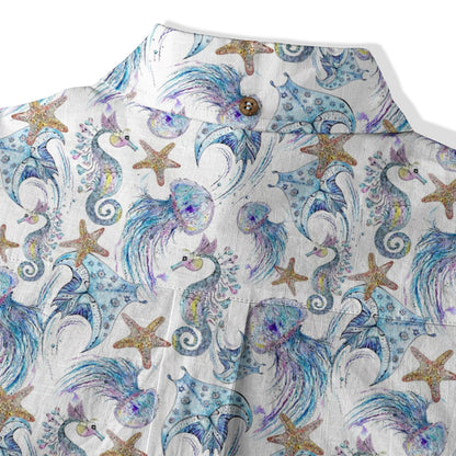 Ocean Animal Aloha Hawaiian Shirt, Sea Life Hawaii Shirt