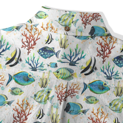 Ocean Animal Aloha Hawaiian Shirt, Sea Life Button Up Hawaii Shirt