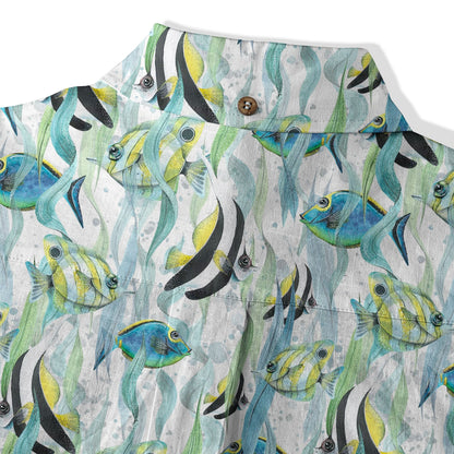 Ocean Animal Aloha Hawaiian Shirt, Sea Life Beach Button Up Hawaii Shirt