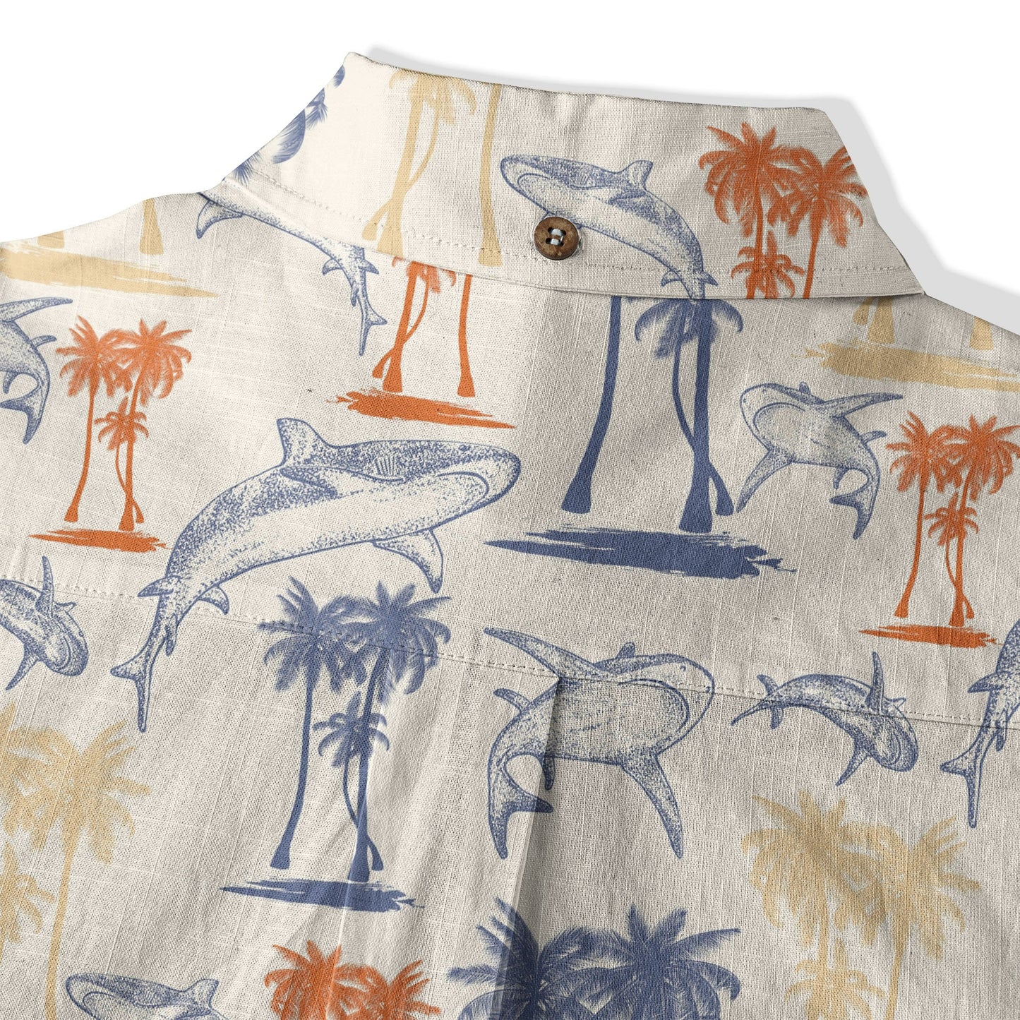Sharks and Palms Islands Hawaiian Shirt, Ocean Animals Hawaii Shirt