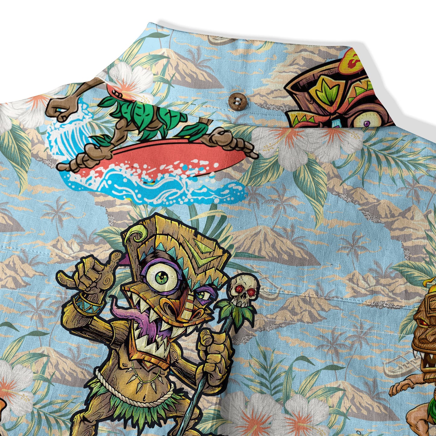 Tiki Mask Aloha Hawaii Shirt, Tiki Mask Summer Vibes Hawaiian Shirt