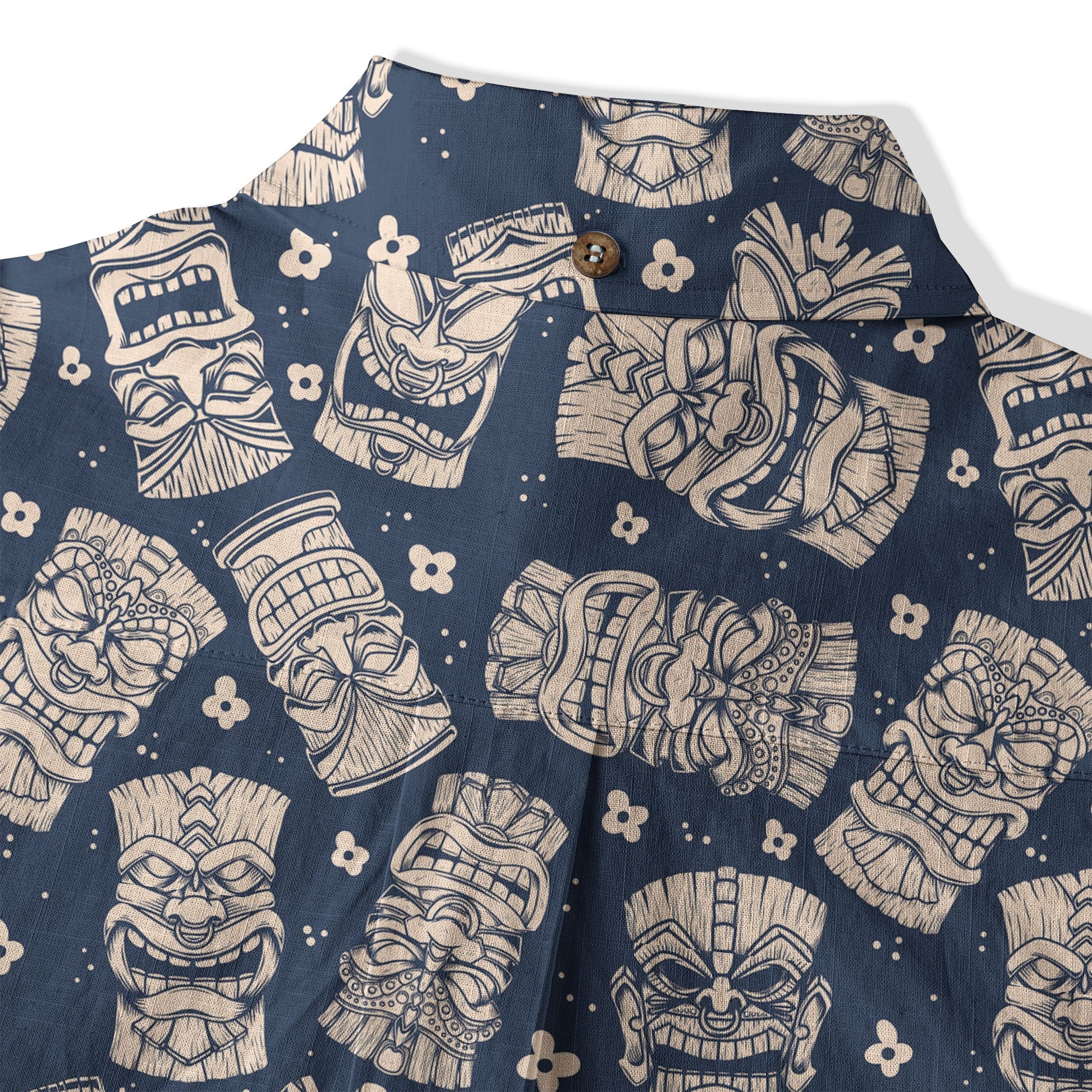 Tribal Tiki Hawaiian Shirt, Tiki Flowers Aloha Hawaii Shirt